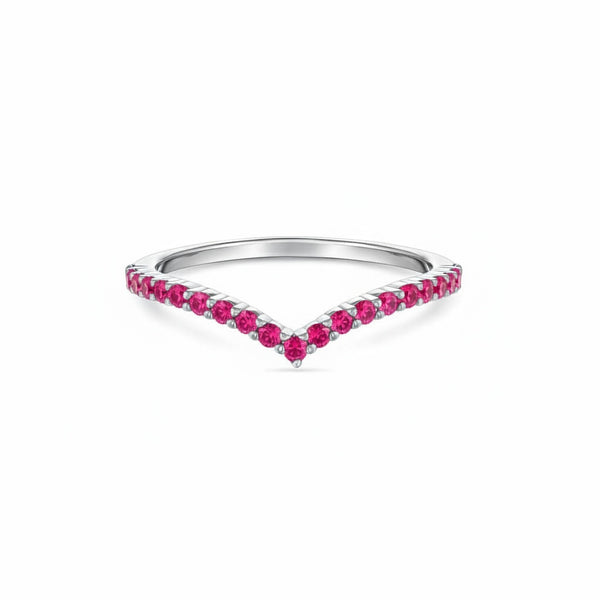 Linea V Demi Ring – Red Ruby