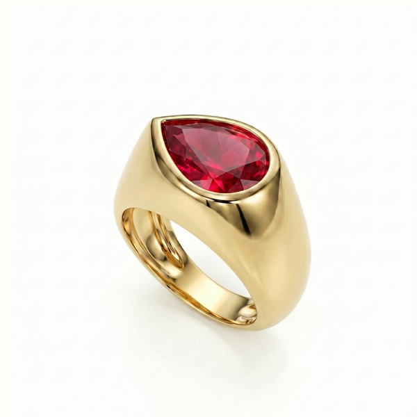 Nova Lateral Signet Ring – Red Ruby