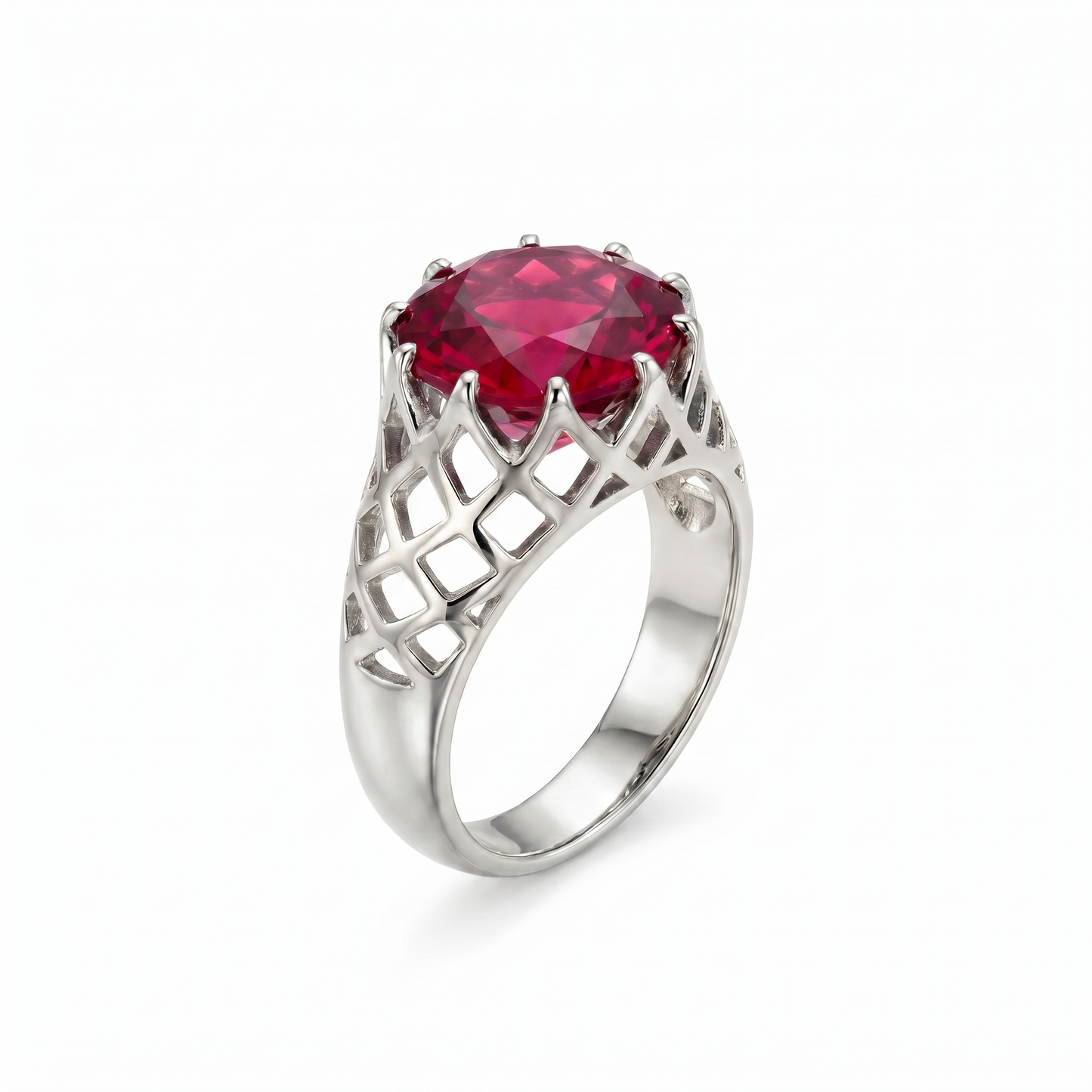 Juno Trellis Ring – Red Ruby