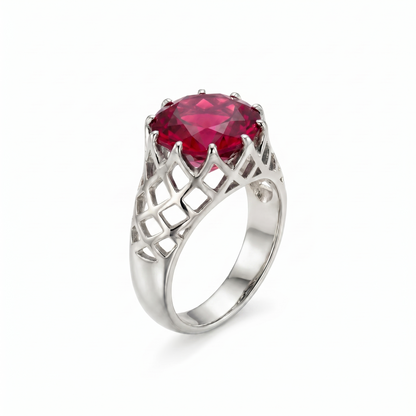 Juno Trellis Ring – Red Ruby