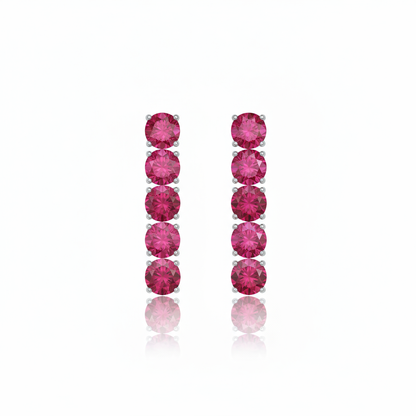 Juno Tennis Charm Earrings – Red Ruby