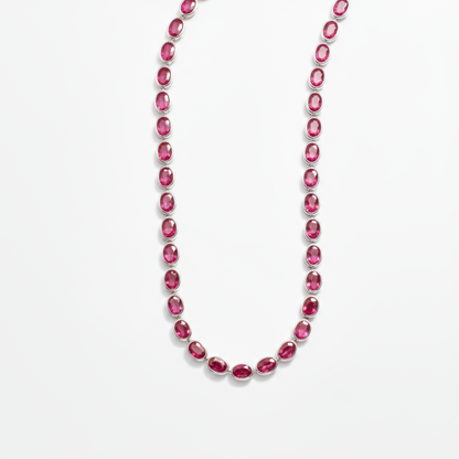 Velara Frame Tennis Necklace – Red Ruby