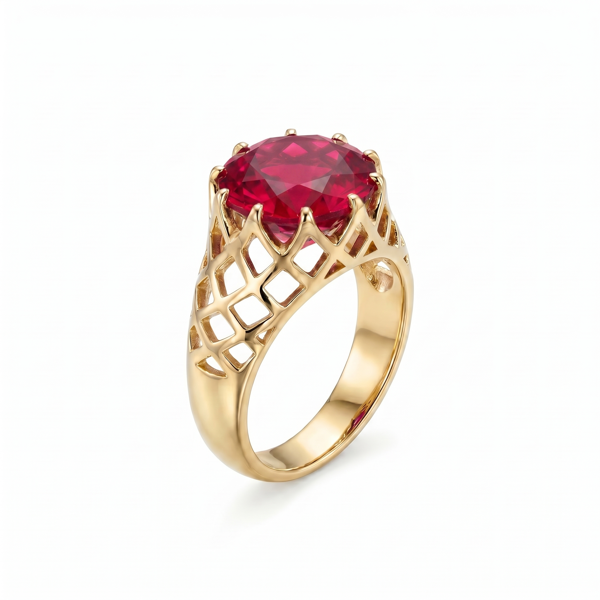 Juno Trellis Ring – Red Ruby