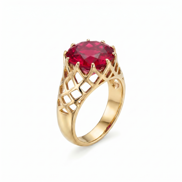 Juno Trellis Ring – Red Ruby