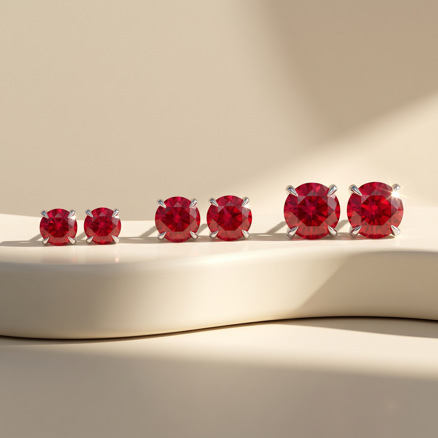 Juno Stud Earrings – Red Ruby