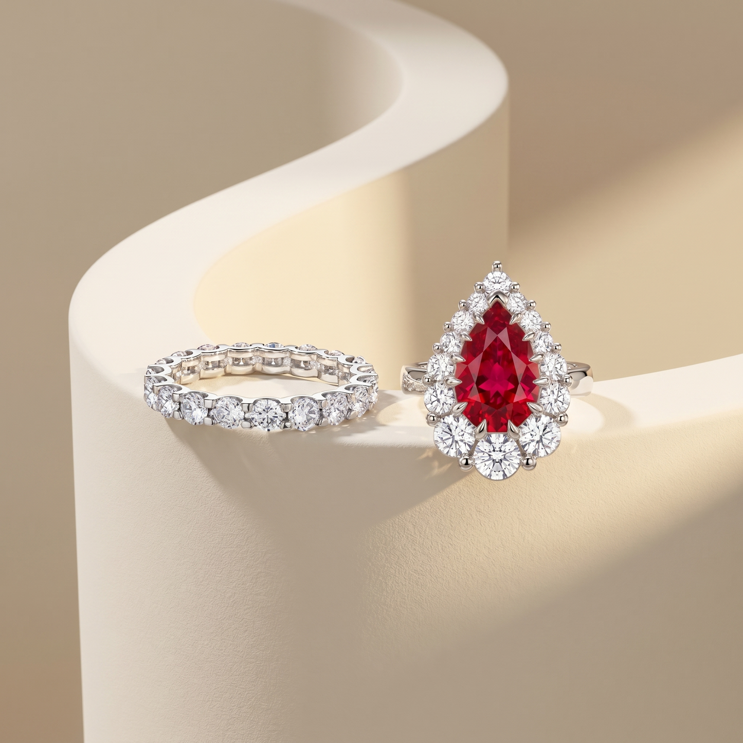 Nova Halo Ring – Red Ruby