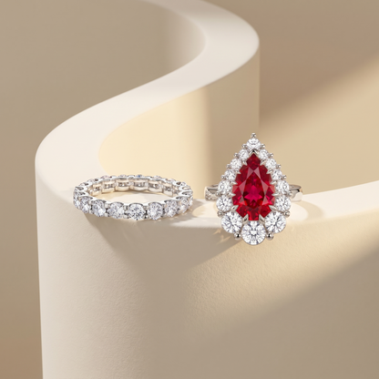 Nova Halo Ring – Red Ruby