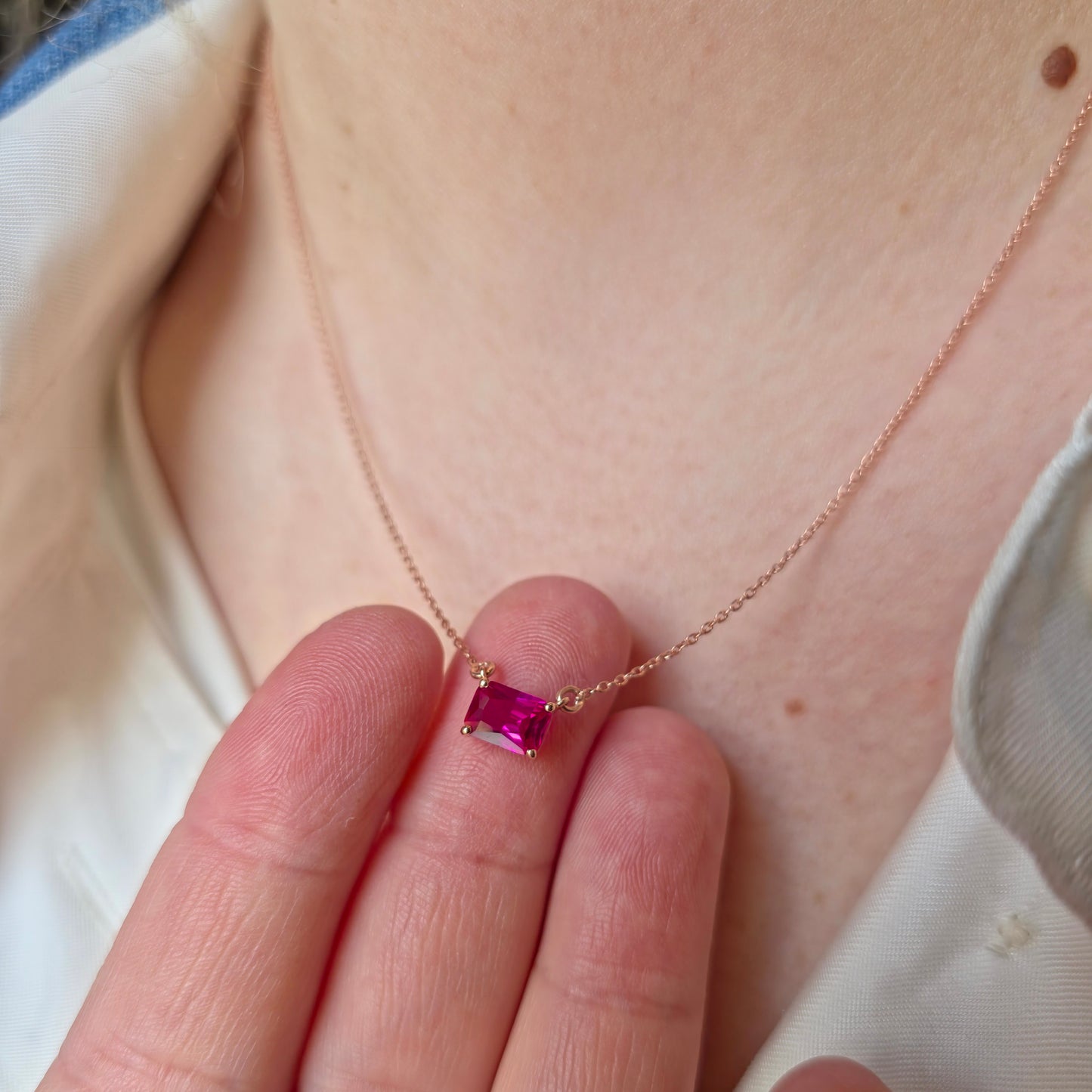 Nexus Solitaire Necklace – Red Ruby