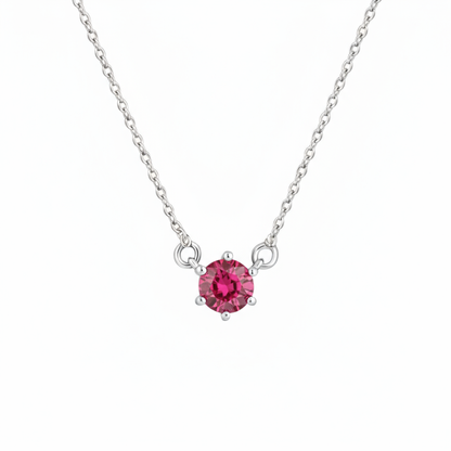 Juno Solitaire Necklace – Red Ruby