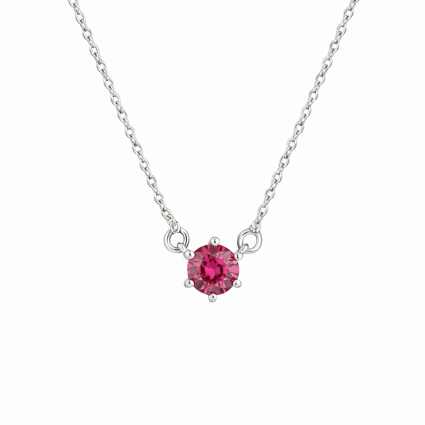 Juno Solitaire Necklace – Red Ruby