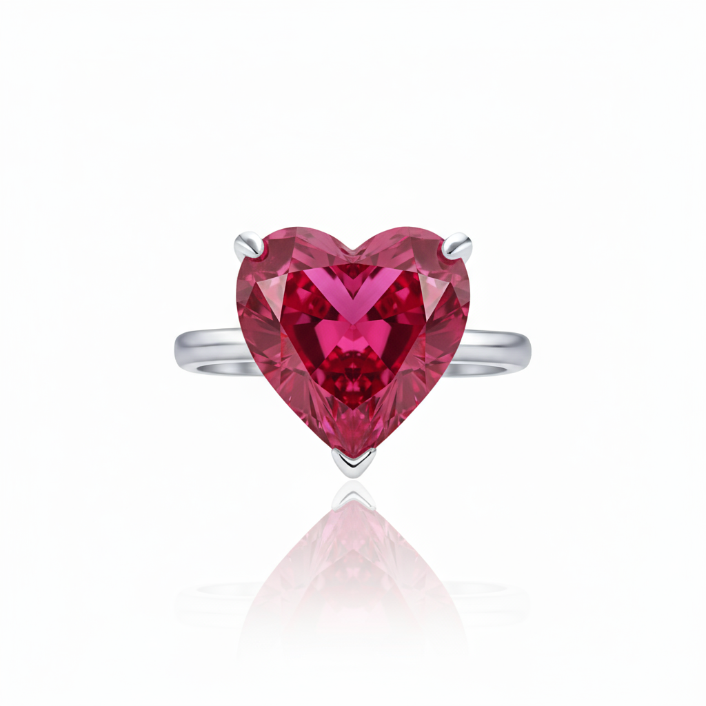 Amore Bold Solitaire Ring – Red Ruby