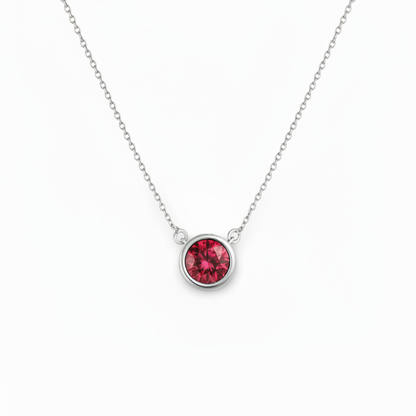 Forma Solitaire Necklace – Red Ruby
