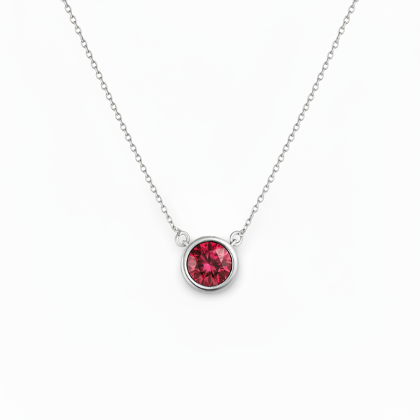 Forma Solitaire Necklace – Red Ruby