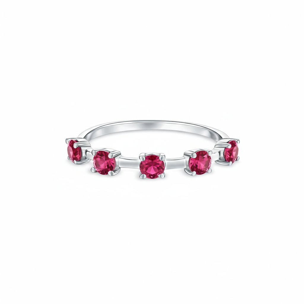 Linea Cinco Ring – Red Ruby