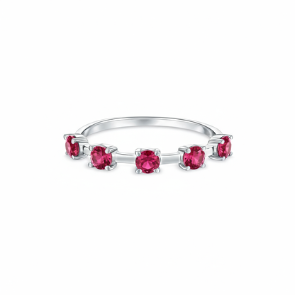 Linea Cinco Ring – Red Ruby