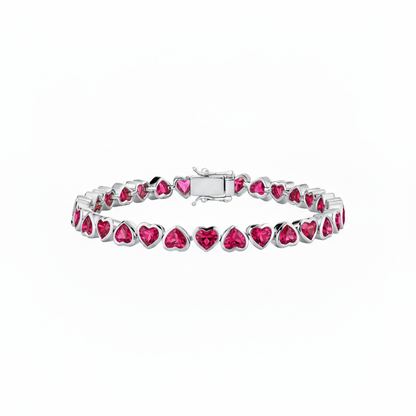 Amore Frame Tennis Bracelet – Red Ruby
