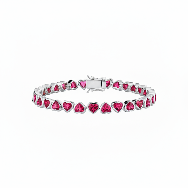 Amore Frame Tennis Bracelet – Red Ruby