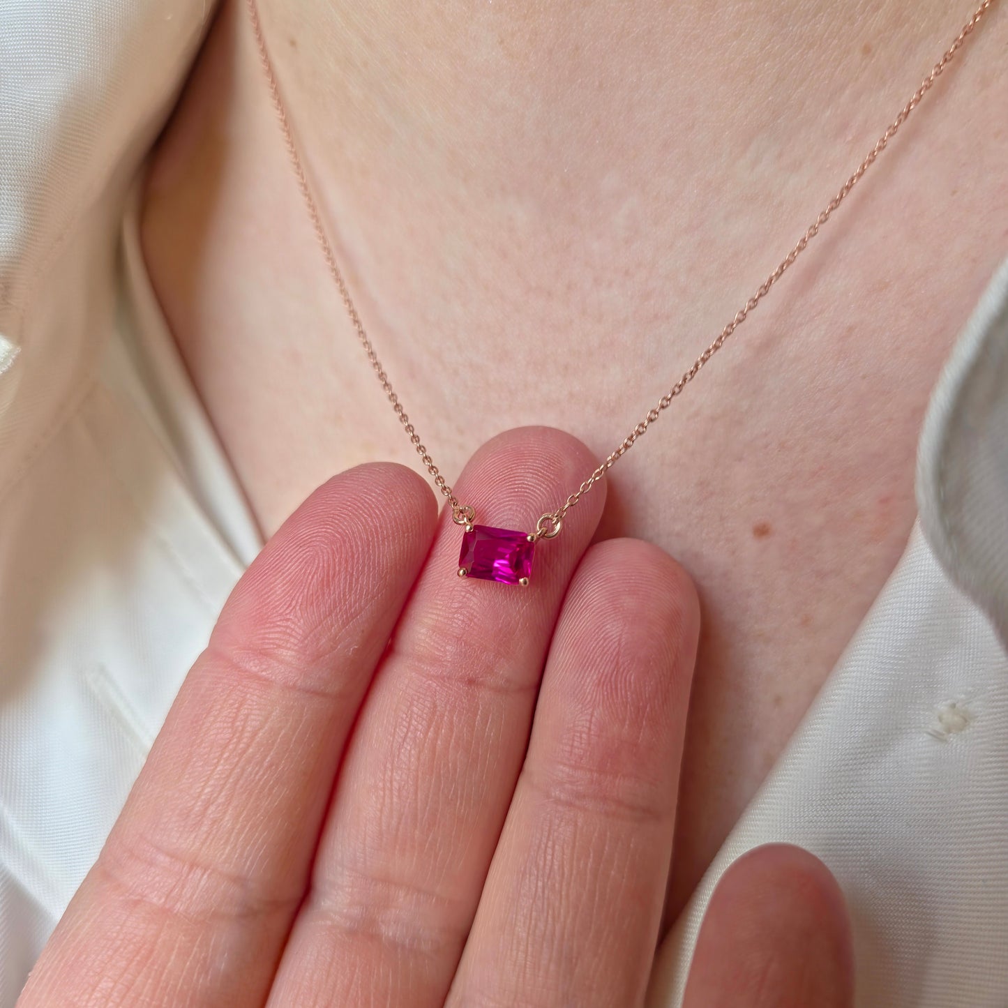 Nexus Solitaire Necklace – Red Ruby