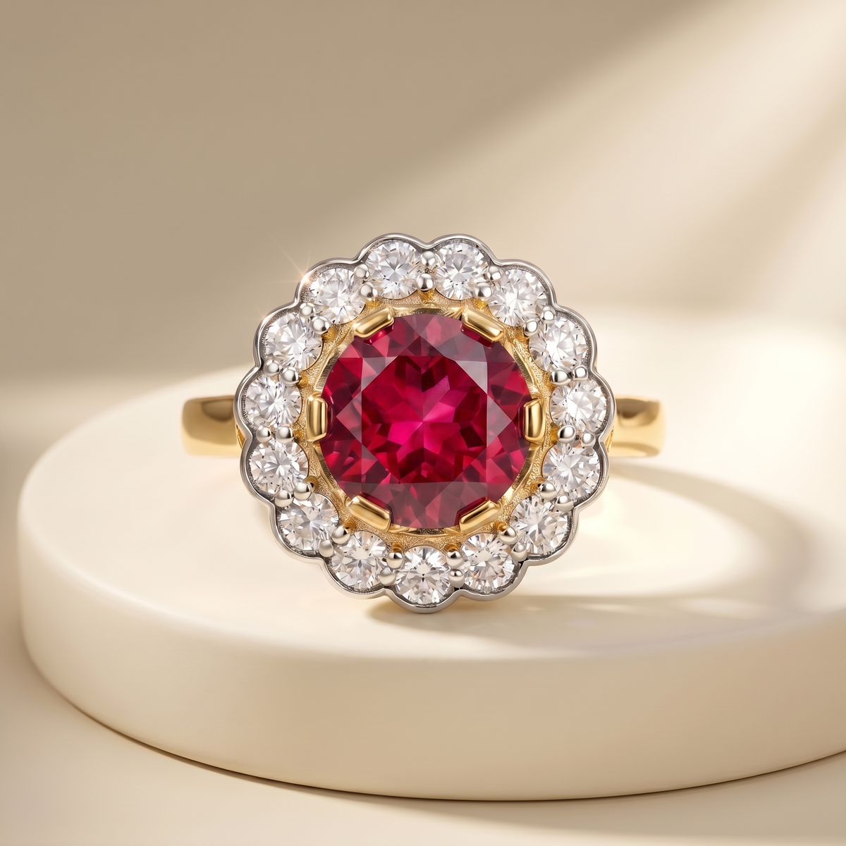 Juno Daisy Ring – Red Ruby