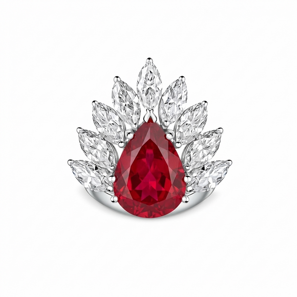 Nova Pavone Ring – Red Ruby