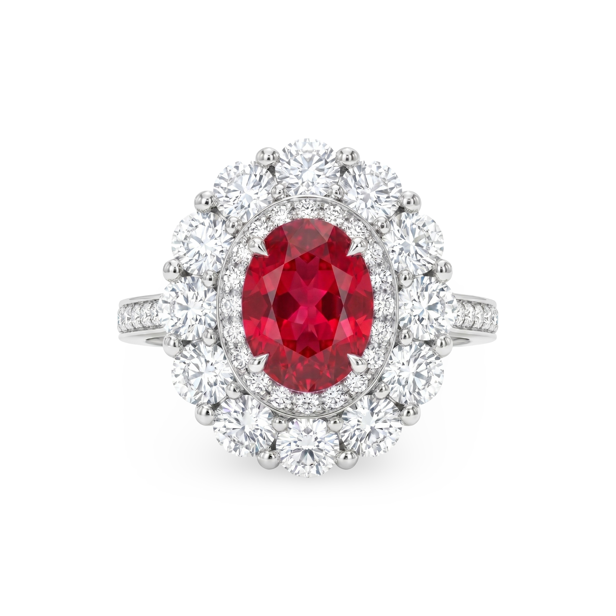 Velara Double Halo Ring – Red Ruby