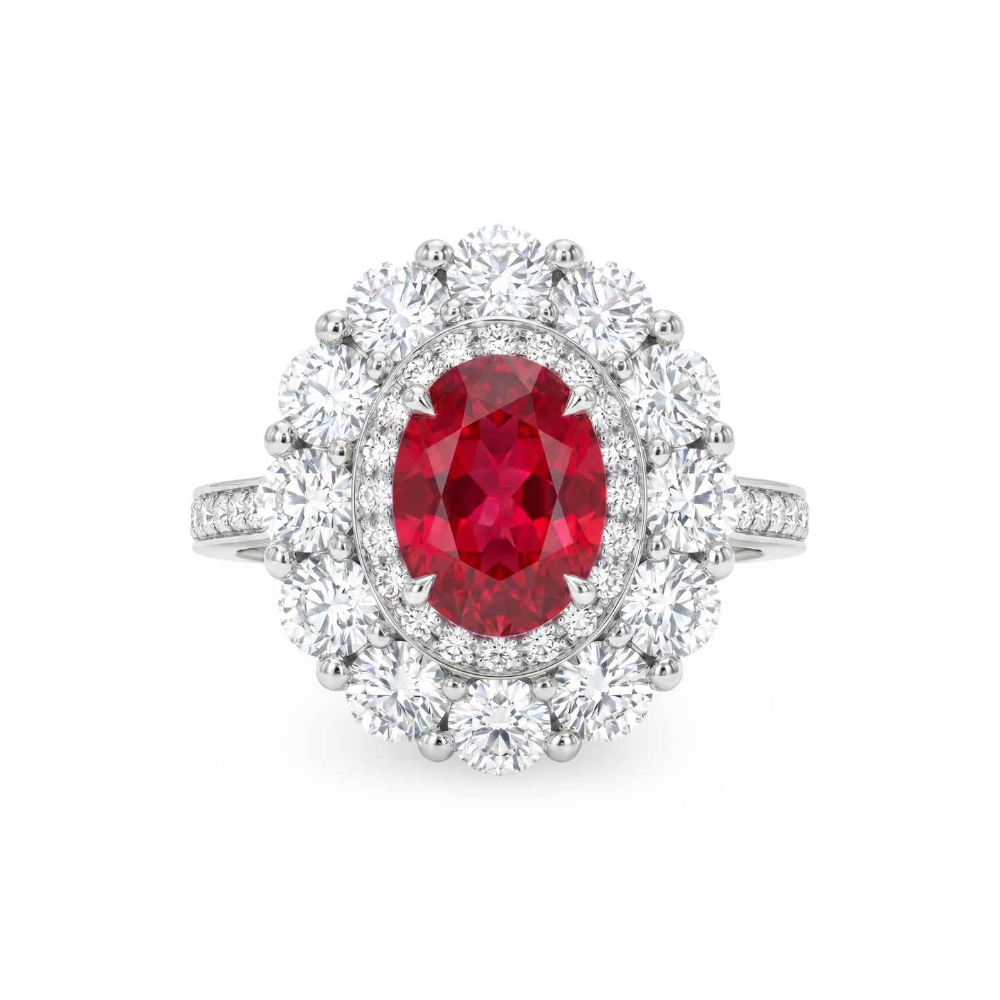 Velara Double Halo Ring – Red Ruby