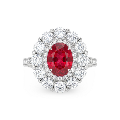 Velara Double Halo Ring – Red Ruby