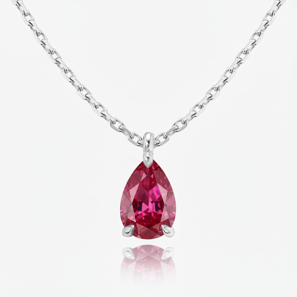 Nova Solitaire Necklace – Red Ruby