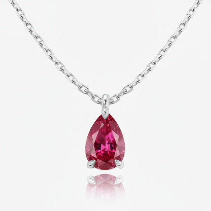 Nova Solitaire Necklace – Red Ruby
