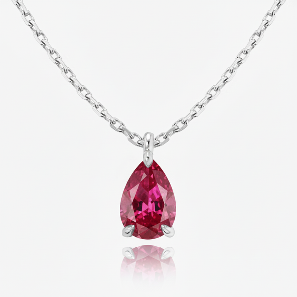 Nova Solitaire Necklace – Red Ruby