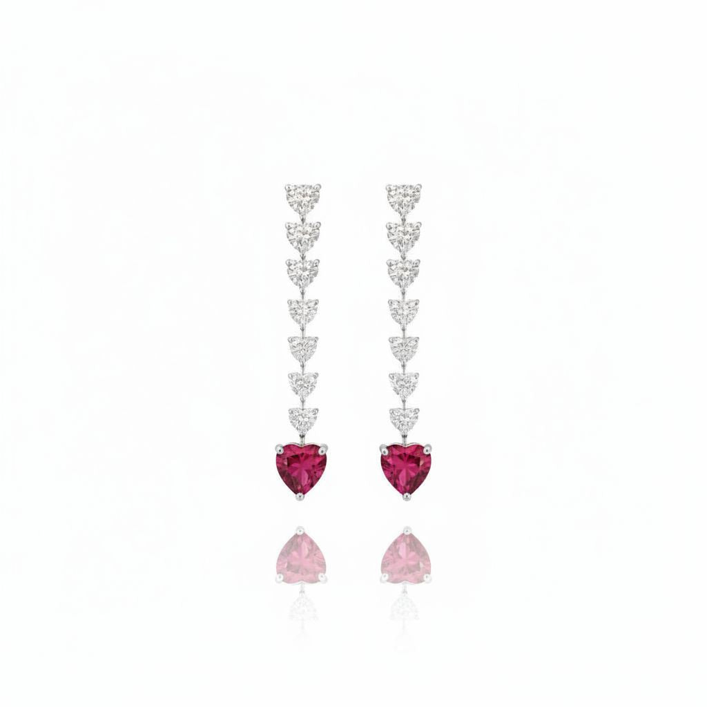 Amore Drop Earrings – Red Ruby