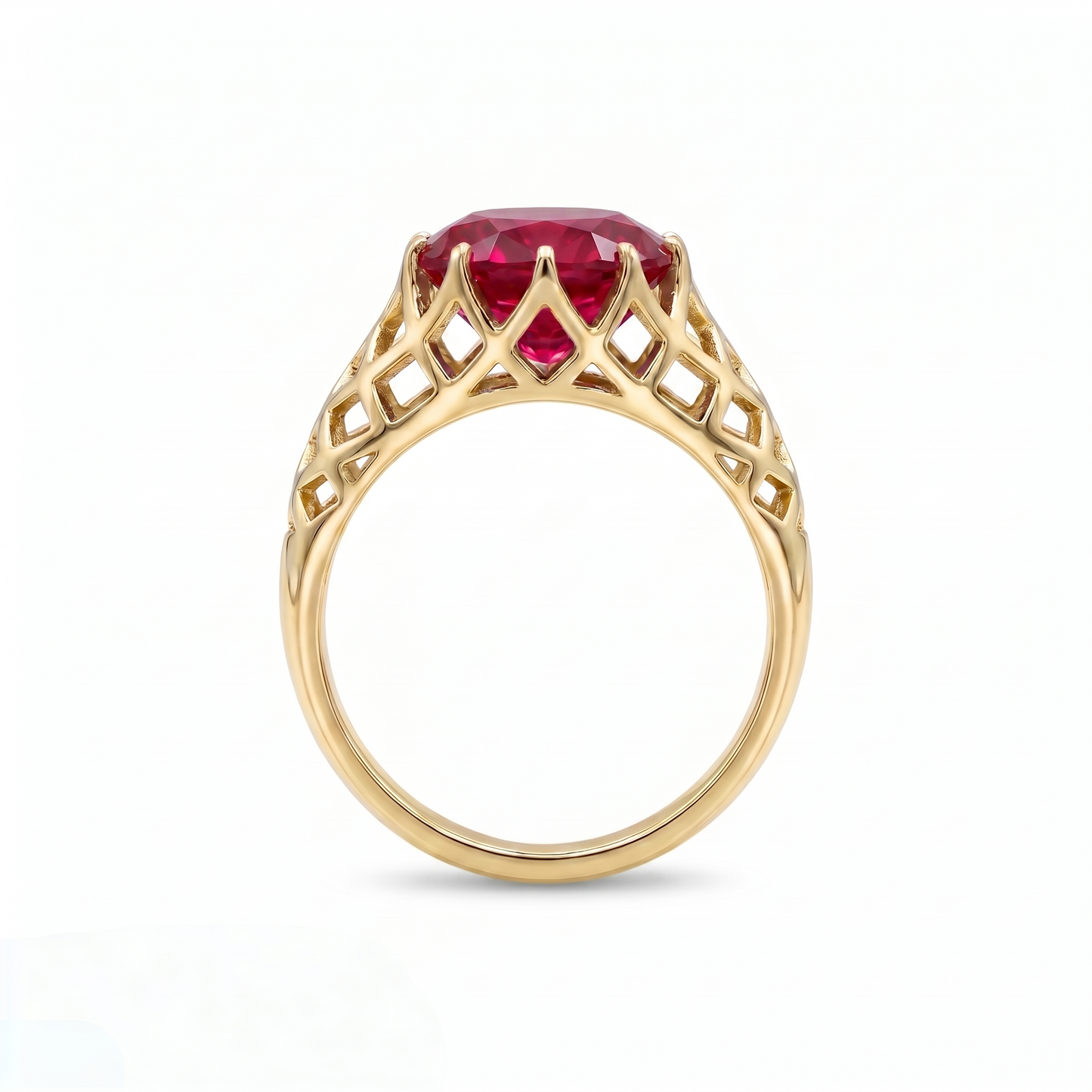 Juno Trellis Ring – Red Ruby