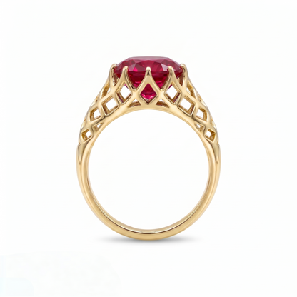 Juno Trellis Ring – Red Ruby