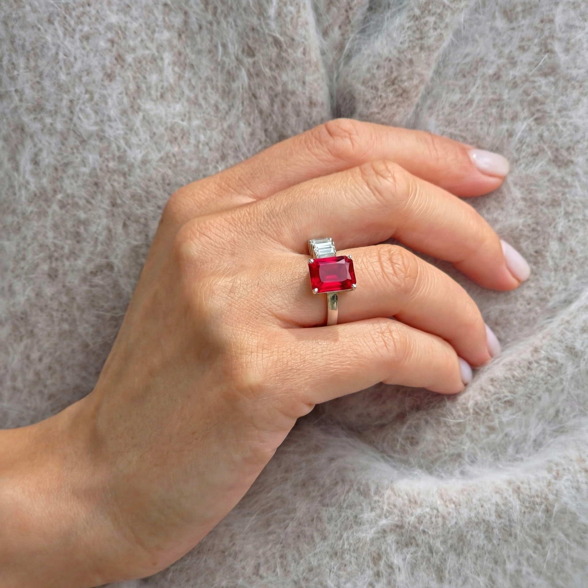 Nexus Open Ring – Red Ruby