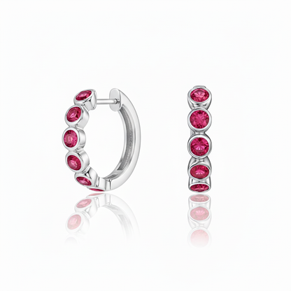 Forma Mini Hoop Earrings – Red Ruby