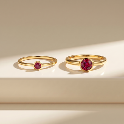 Forma Solitaire Ring – Red Ruby