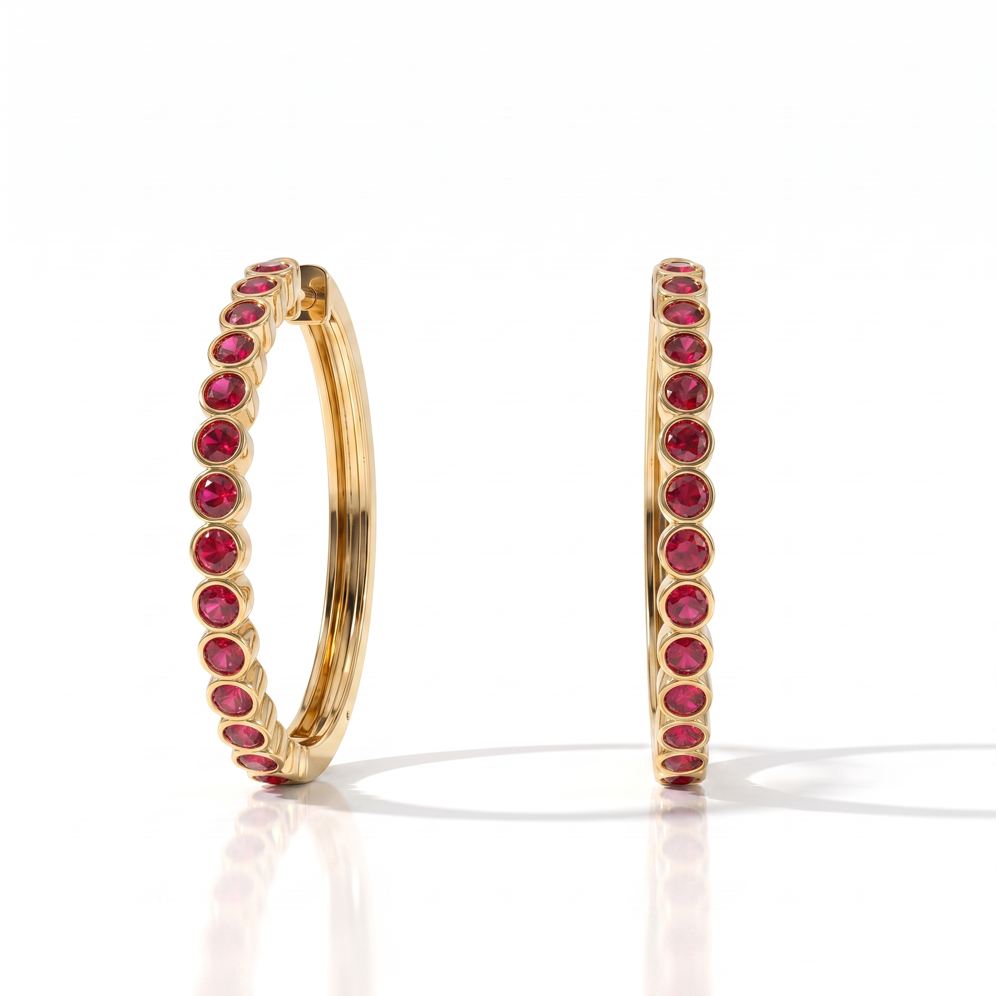 Forma Grande Hoop Earrings – Red Ruby