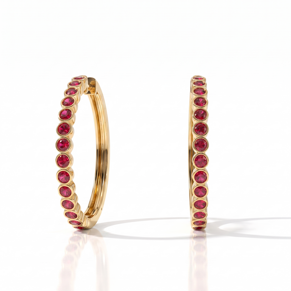 Forma Grande Hoop Earrings – Red Ruby