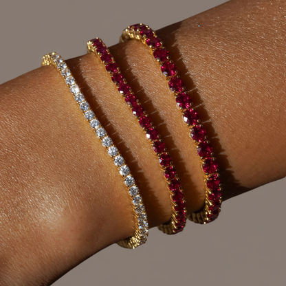 Juno Mini Tennis Bracelet – Red Ruby
