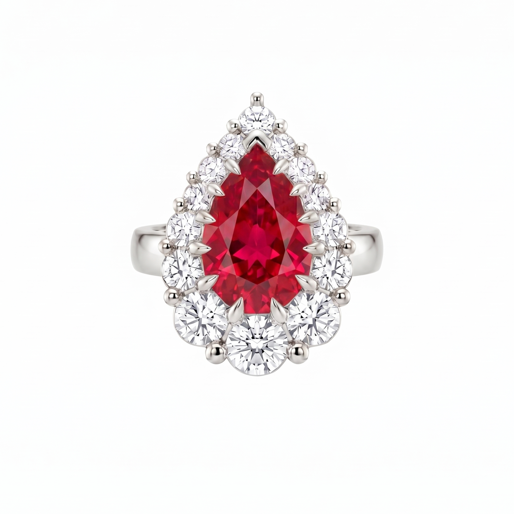 Nova Halo Ring – Red Ruby