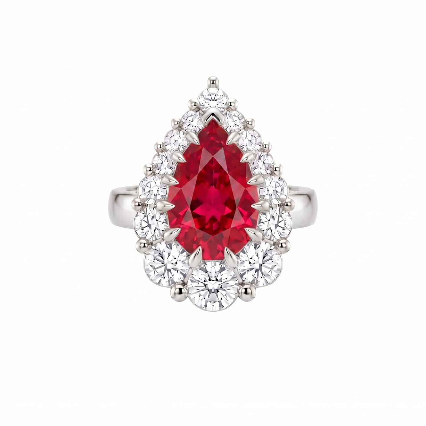 Nova Halo Ring – Red Ruby