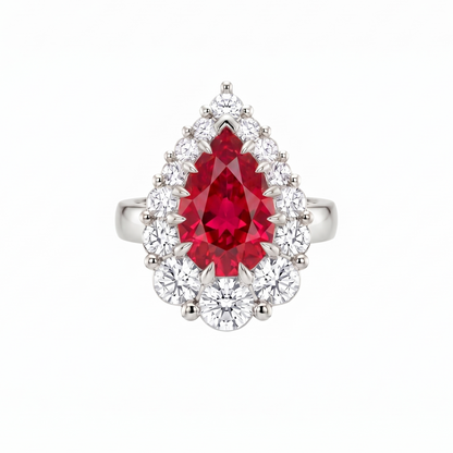 Nova Halo Ring – Red Ruby