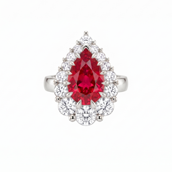 Nova Halo Ring – Red Ruby