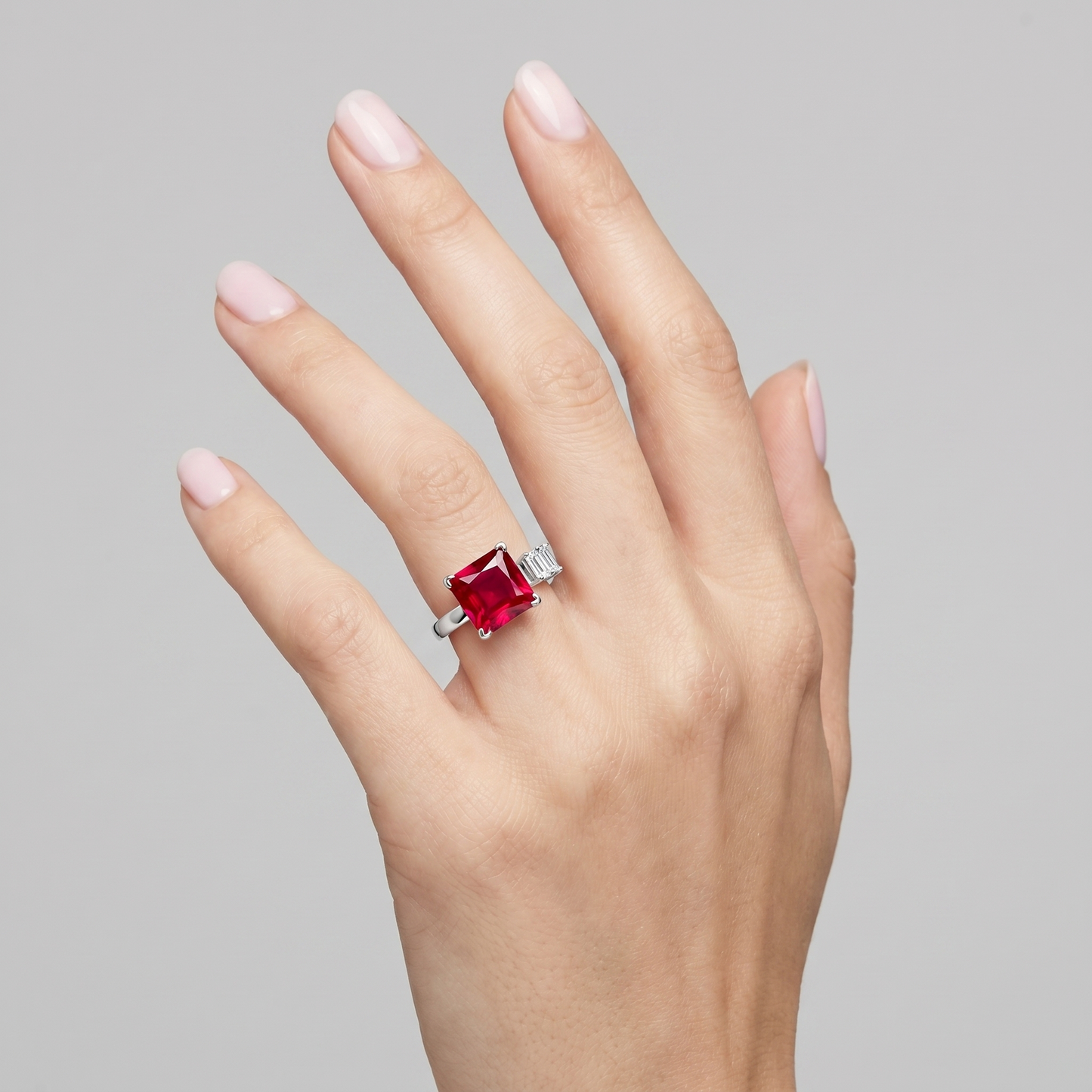Aria Princess Open Ring – Red Ruby