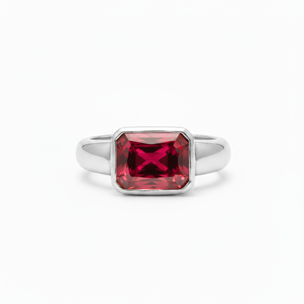 Nexus Lateral Solitaire Ring – Red Ruby