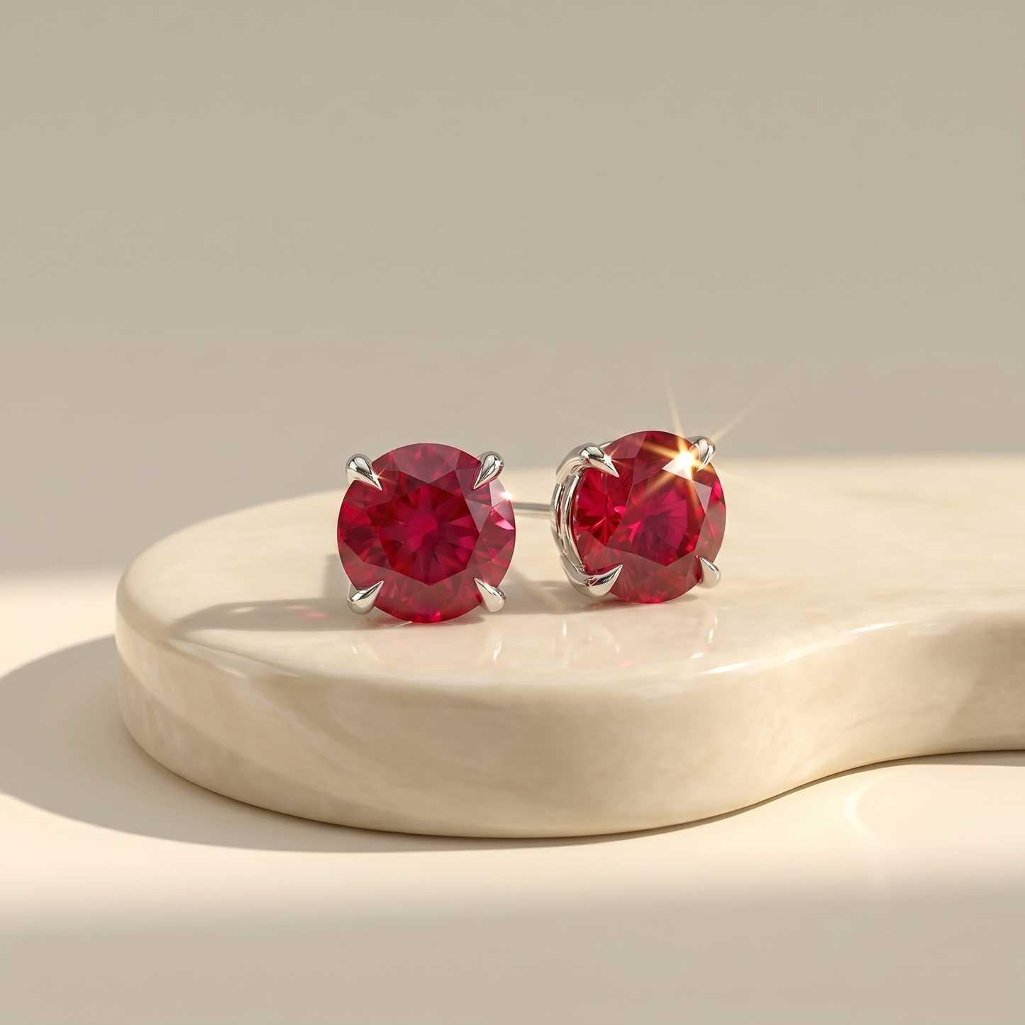 Juno Stud Earrings – Red Ruby