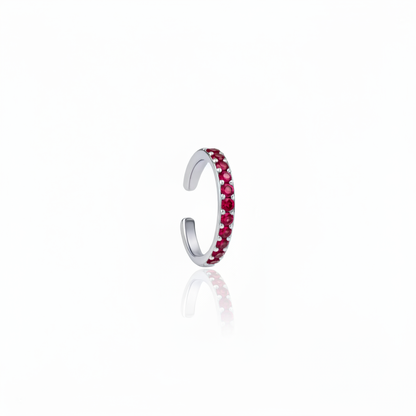Linea Midi Ear Cuff – Red Ruby