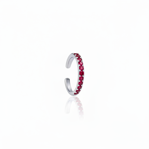 Linea Midi Ear Cuff – Red Ruby