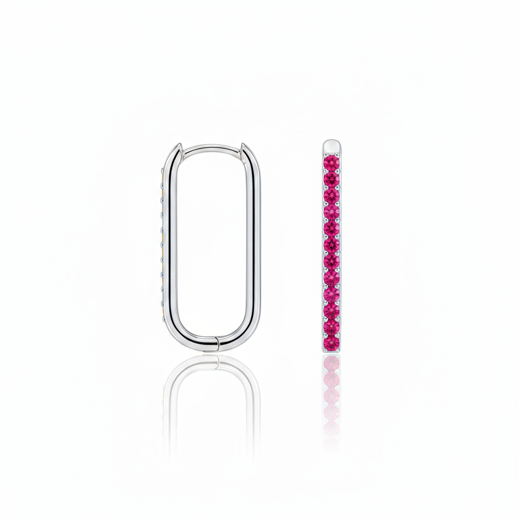 Linea Trace Earrings – Red Ruby