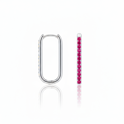 Linea Trace Earrings – Red Ruby